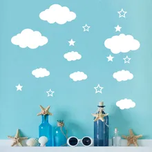 Caliente grande DIY nubes vinilos de pared niños habitación decoración del hogar arte vinilo pegatina de pared extraíble para niños habitaciones fondo de arte