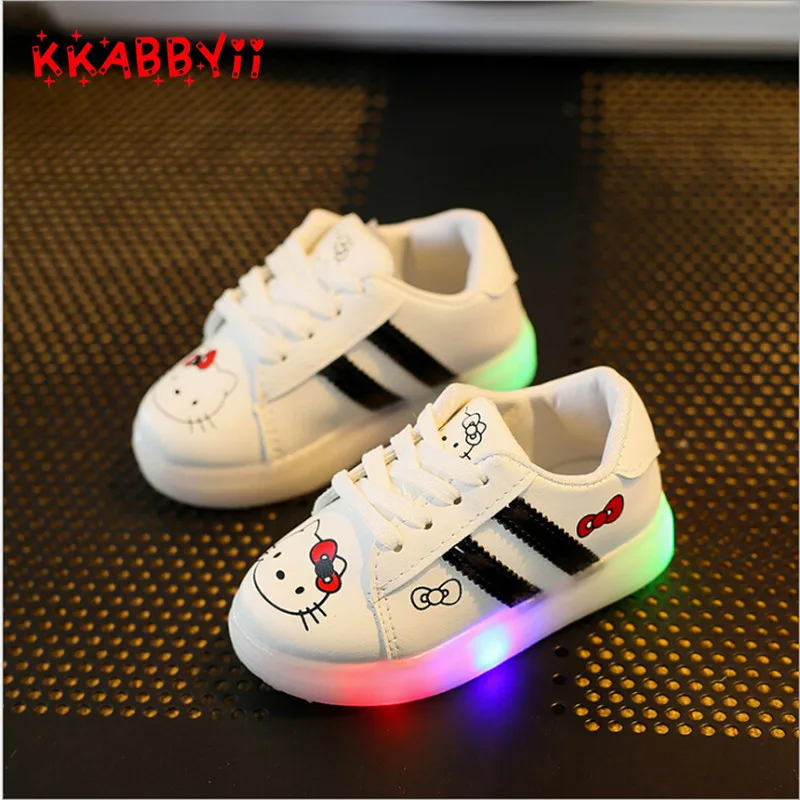 KKABBYII Children Shoes With Light LED Girls Kids Soft For Boys Sneakers Chaussure Led Enfant Glowing | Детская одежда и обувь