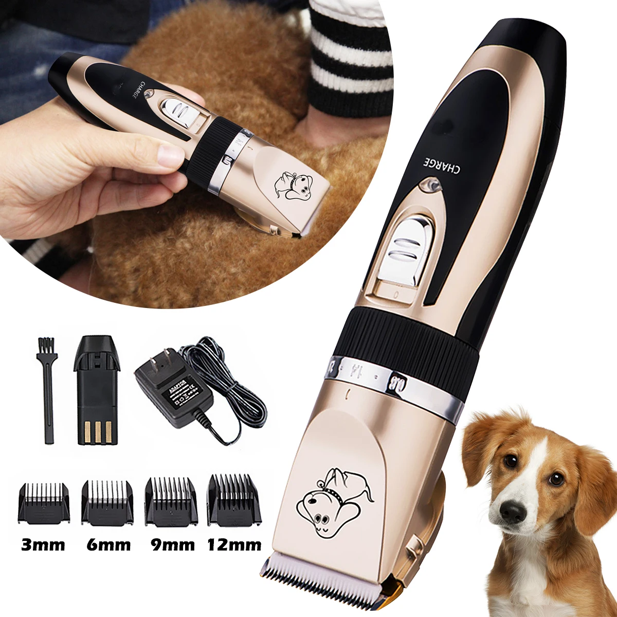 Rechargeable Low noise Pet Cat Dog Hair Trimmer Electrical Pet Hair