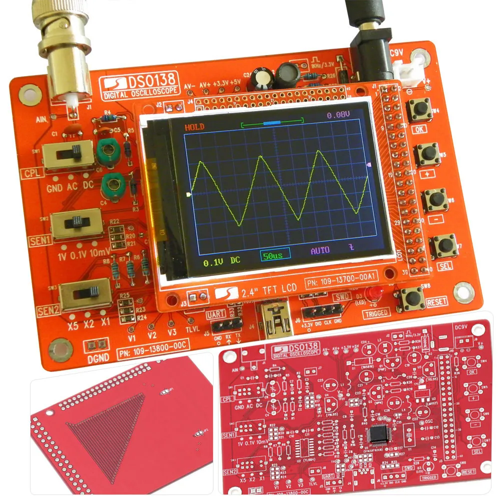 DSO138 2," цифровой осциллограф TFT DIY Kit diy части для osciloscopio изготовление карманный-Размер Ручной Электронный Обучающий набор 1msp