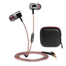Hot Sale Metal Earphones Noise Cancelling Headset Hands Free Super Bass Hifi Stereo Earphone with Microphone for Mobile Phone