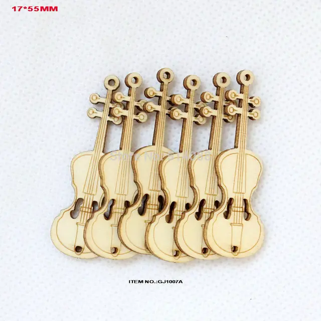 (80pcs/lot) 17mm x55 mm Unfinished natural wooden violin instrument