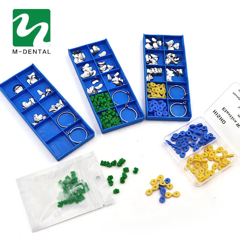 

1 set Dental Sectional Contoured Matrices Matrix Ring Delta Wedges Silicon Rubber Elastic Wedges Dental Material