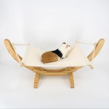 

Wood Cat Hammock Soft Fleece Cotton Rabbit Hamster Bed Cushion for Puppy Small Dog Cat Hanging Bed