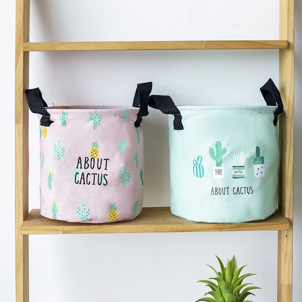 

Folding Storage Bucket Cartoon Storage Barrel Standing Toys Clothing Laundry Organizer Holder Pouch Household With Handle TSLM2