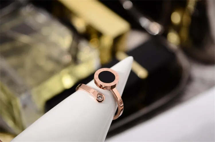 YUN RUO черный белый корпус круглые кольца пара розового золотистого цвета женский подарок на день рождения вечерние ювелирные изделия из титановой стали никогда не выцветают