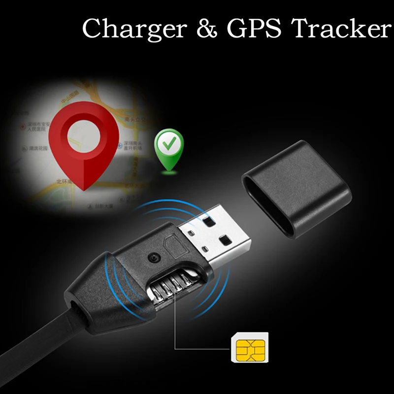 سيارة GPS المقتفي USB كابل الشاحن السيارة جهاز تعقب السيارات المصغّر usb كابل الوقت الحقيقي GSM/جي بي آر إس تتبع