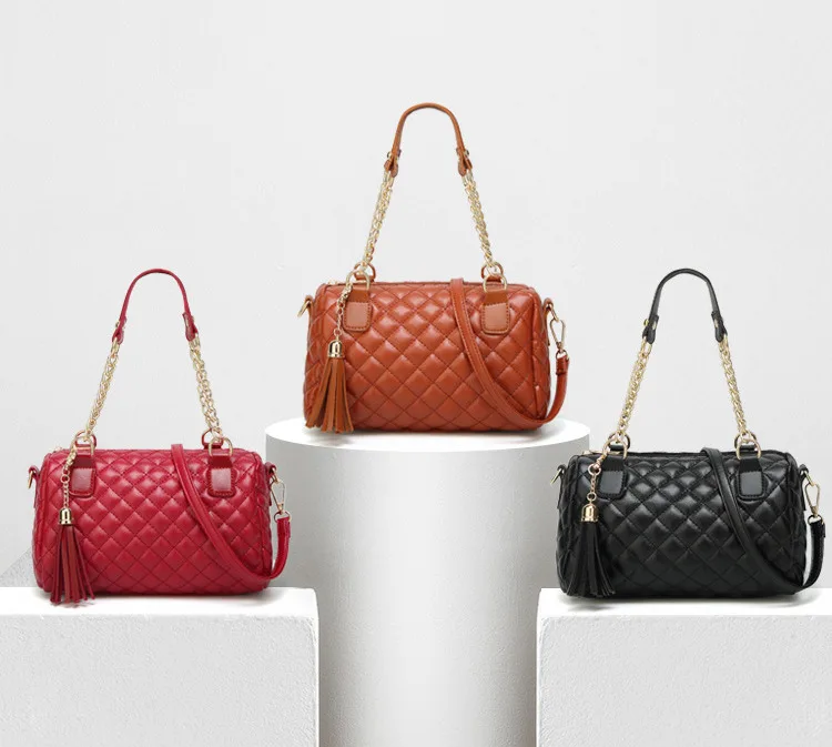 Famous Brand Messenger Bags Luxury Real Leather Shoulder Bag Quilted Designer Pink Vintage Small Chain Crossbody Bags For Women