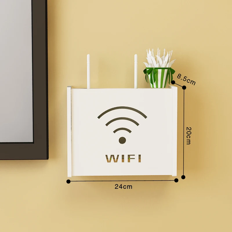 Беспроводная гостиная Wi-Fi роутер креативный настенный подвесной стеллаж Вешалка Коробка ТВ комплект-топ шкаф для хранения стеки полка крышка гнезда - Цвет: MODEL E