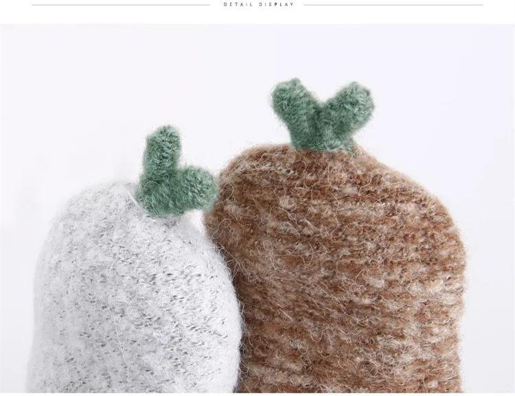 Милые зимние перчатки теплые шерстяные флип-топ перчатки флокированные теплые вязаные перчатки для девушек и женщин