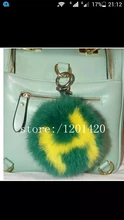 Excellent custom name Initials personality keychains real fur Pompom English letters fox fur pompom handbag charm accessories