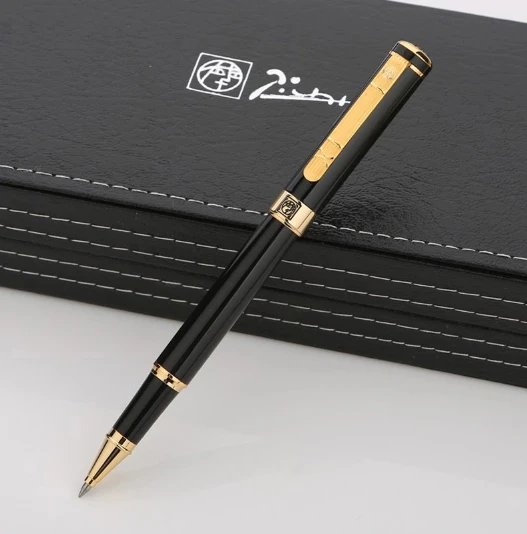 Высокое качество ПИКАССО 902 черная металлическая шариковая ручка для офиса канцелярские принадлежности люксовый бренд Мужская шариковая авторучка для письма на Рождество подарок а8