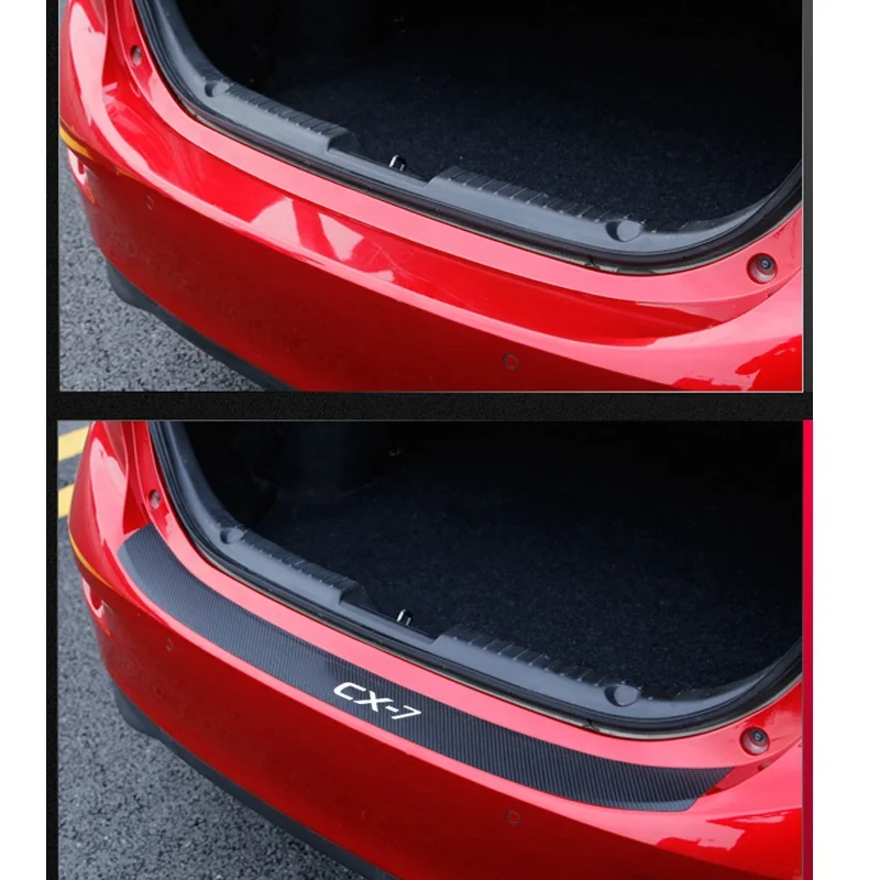 Автомобильные аксессуары для Mazda CX7, искусственная кожа, углеродное волокно, Стайлинг, защита заднего бампера, Накладка для багажника, Стайлинг автомобиля