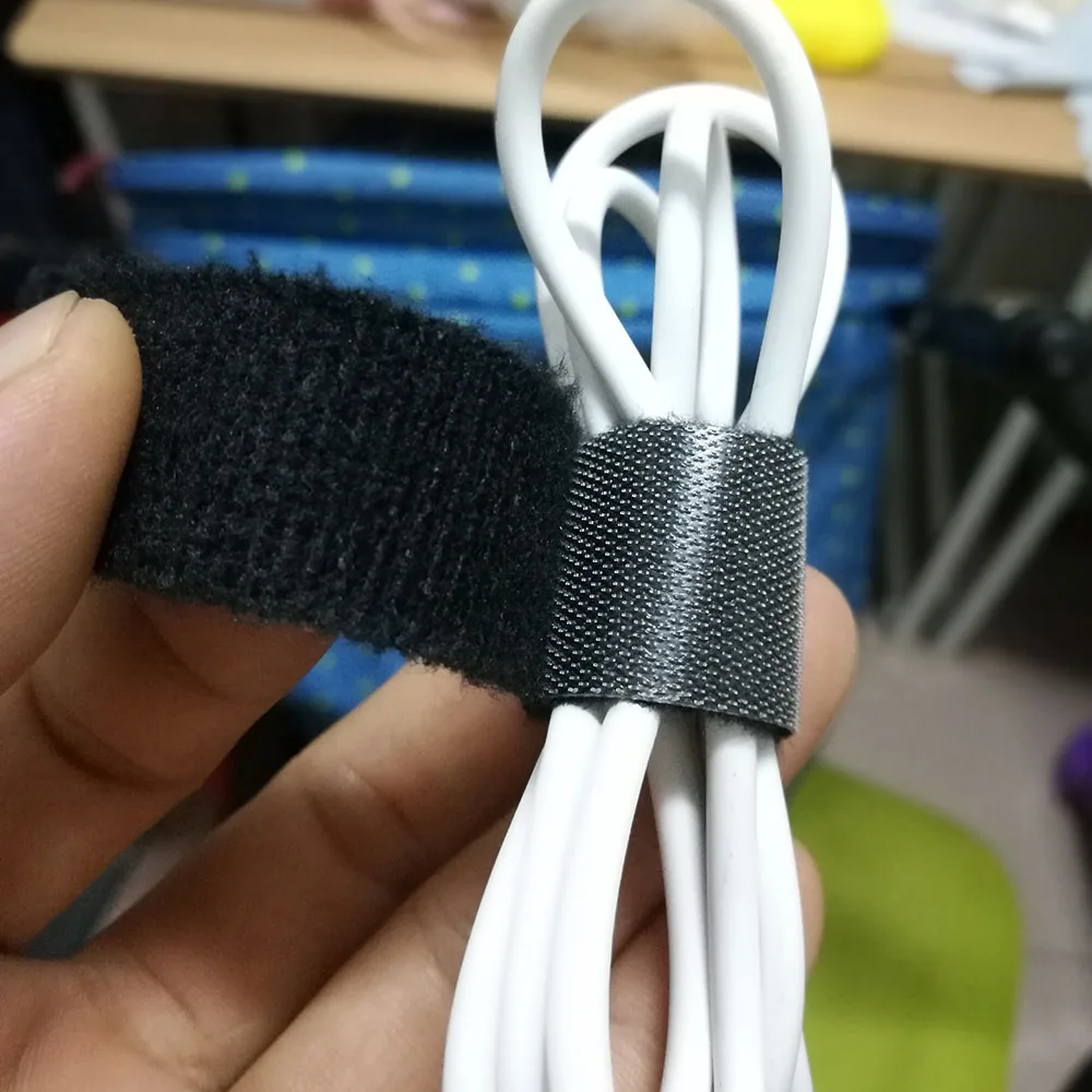 5 шт. нейлоновые стяжки для сматывания кабеля, обернутый шнур, многоразовый органайзер для проводов, 1,5 см х 1 м, липучка, волшебная лента