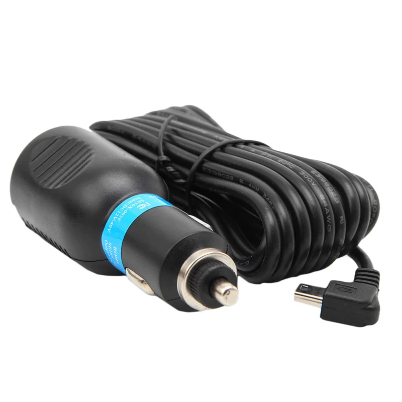 Новый 3 5 м черный DC 5V 2.1A мини USB Автомобильное зарядное устройство адаптер кабель