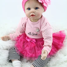 22 дюймов Reborn Baby Doll мягкий винил, как силиконовые Девочки Рождественский подарок детские игрушки для детей подарки на день рождения Juguetes Реалистичная кукла