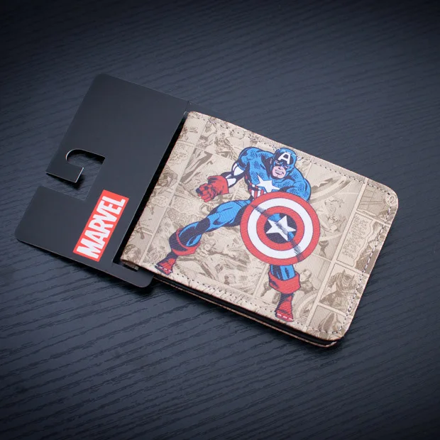 

DC Marvel Comics Captain America Men Wallet Cartoon Anime Purse Fashion Casual Money Bag portefeuille Creative Gift Wallets