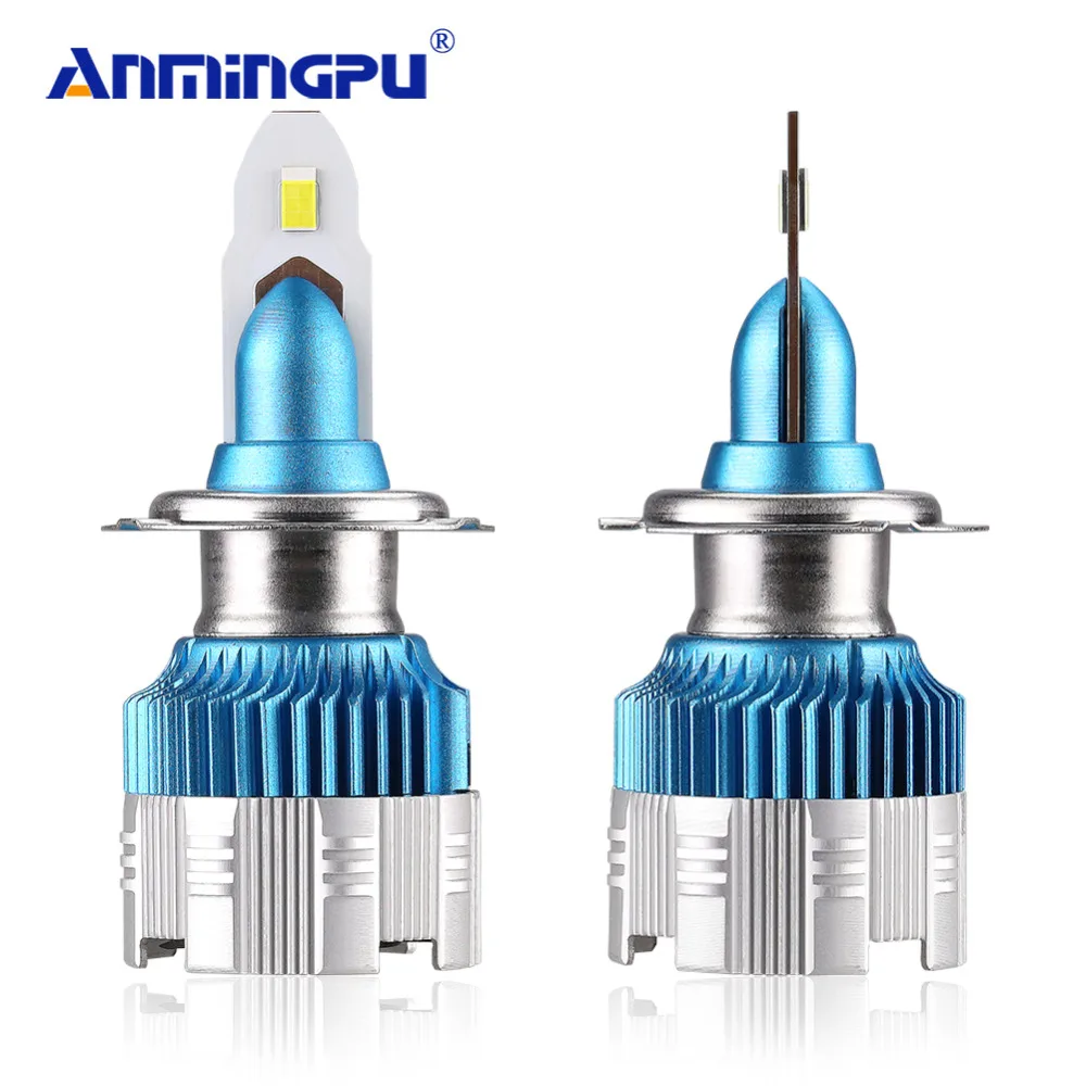 Anmingpu 2x Mi2 50 Вт 8000LM H7 светодиодный головной светильник лампы H4 светодиодный H7 H1 9005/HB3 9006/HB4 H8 H9 H11 светодиодный туман светильник 6000K 12V авто фары