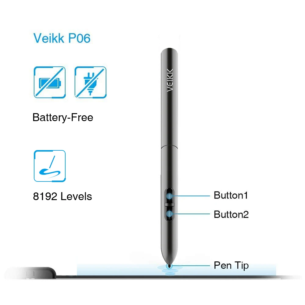  Tableta de dibujo gráfico veekk S640 OSU 6X4 pulgadas con bolígrafo gratis para niños principiantes