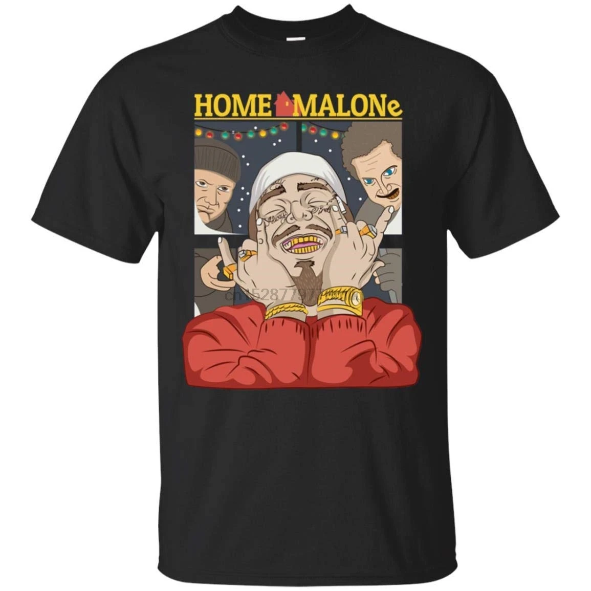 TeePowers Home Malone/забавная домашняя Рождественская футболка унисекс из 100% хлопка с