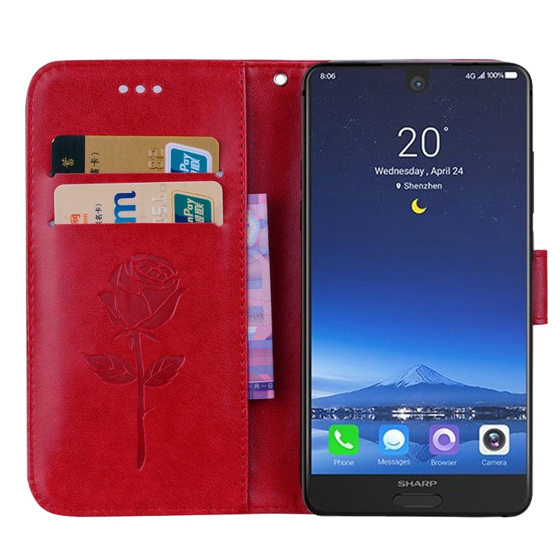Чехол книжка для Sharp Aquos S2 защитный Стильный чехол подставка из искусственной