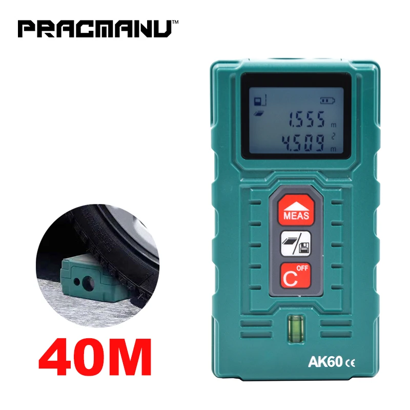 

PRACMANU Anti-impact Laser Rangefinder 40M Laser Distance MetrRange Finder Laser Tape Measure Build Device Digital