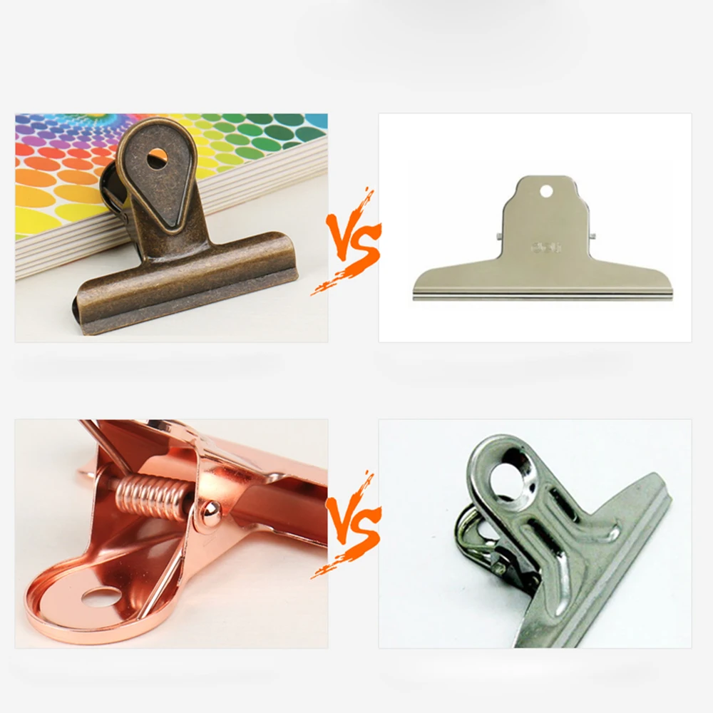 Aibecy 3PCS Paper Metal Bulldog Clip Hinge Clamps Binding Clips for