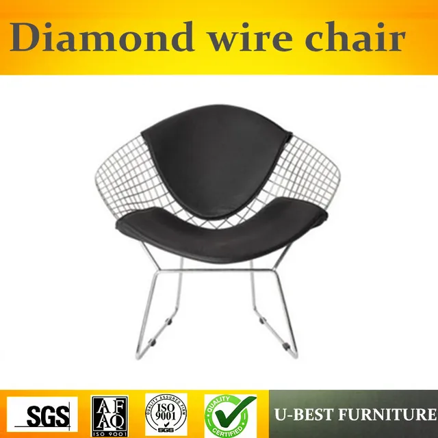 Best Price Free shipping U-BEST Powder Coated Black or White Metal Wire Dining Chair Diamond Chair with seat cushion Best Price Free shipping U-BEST Powder Coated Black or White Metal Wire Dining Chair Diamond Chair with seat cushion