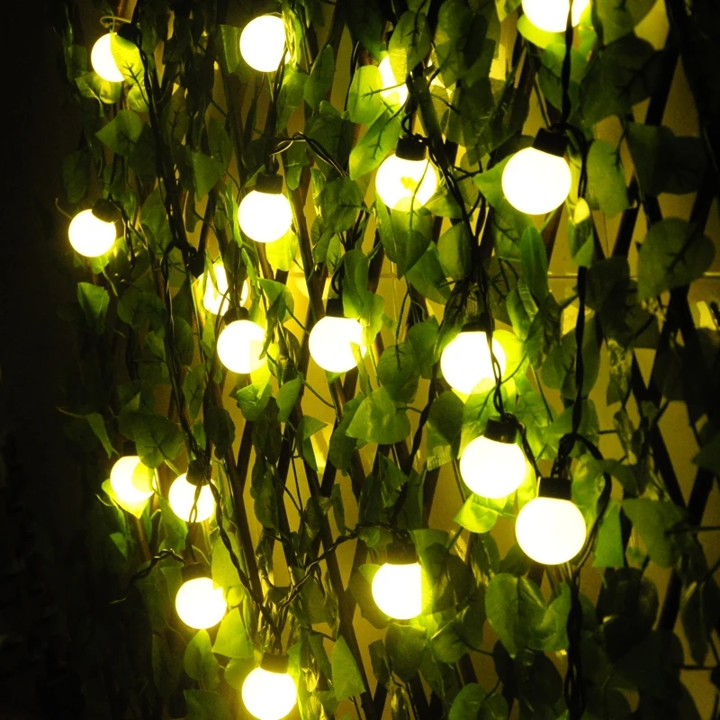 

5cm Big Size LED Ball String Lamps Luminaria 10m Curtain Lights for fairy wedding Outdoor Holiday lighting Christmas Decoration