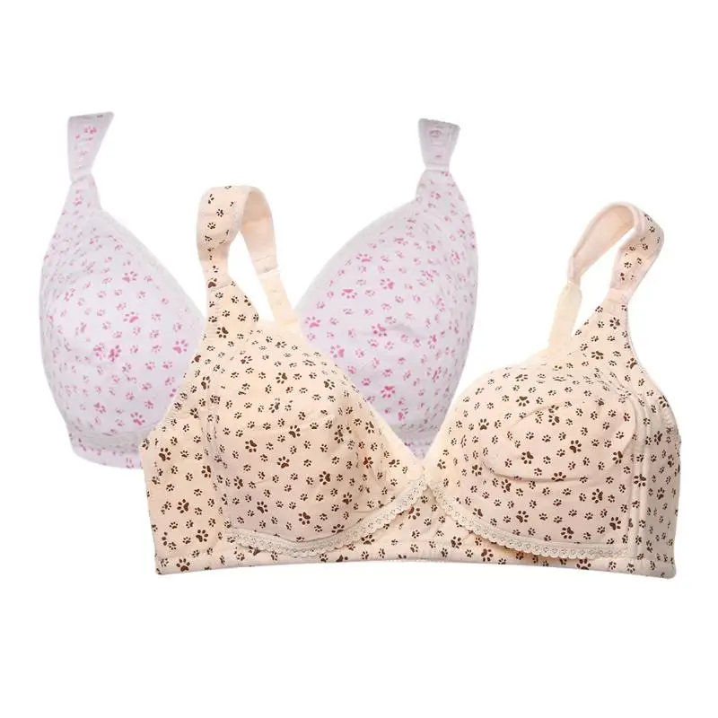 Women Nursing Bra Maternity Pregnant Women Birth Wire Free Thin Floral
