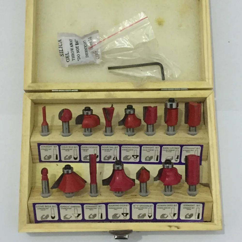 15pcs router bits convex mill woodding tools wood drill Wood Carving