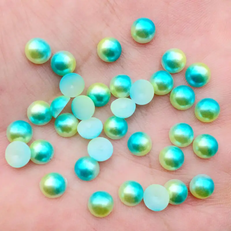 

200pcs 6mm Imitation Pearls Craft Half Round Flatback Beads DIY Decoration For Sewing Clothes -B016*2