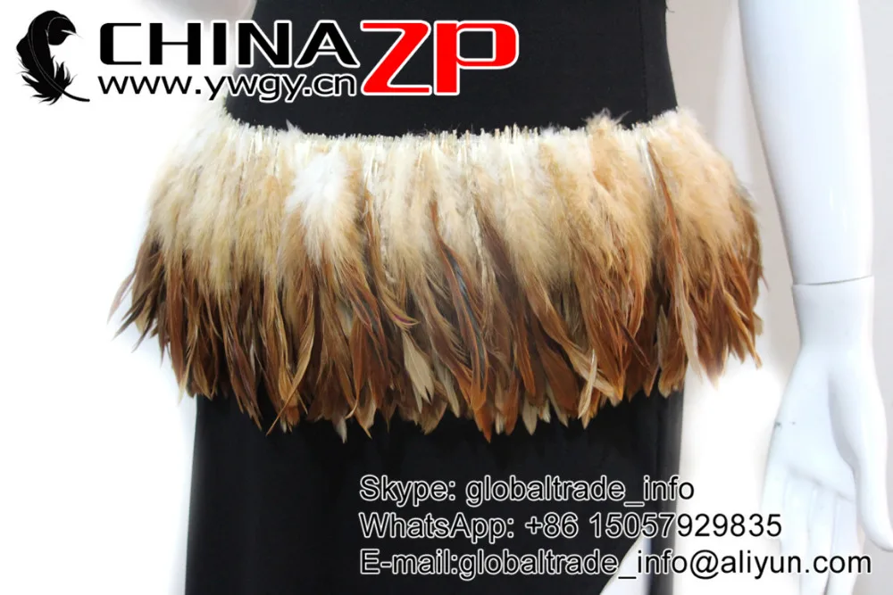 Natural Brown dyed wholesale strung cock feathers (7)