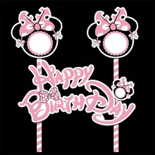 1 компл. Микки Минни Маус украшение для торта на день рождения на тему "Лошадки карусели" кекс Топпер флаги Baby Shower дети день рождения торт украшение