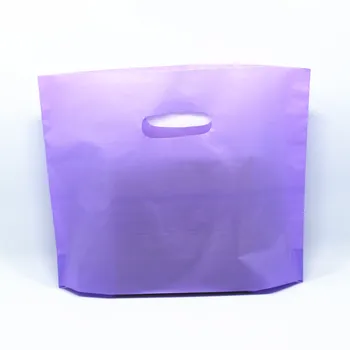 

50Pcs/Lot Purple Plastic Shopping Bag Gift Wedding Craft Clothes Packaging Pouch Plastic Handle Packing Pack Reusable Bag
