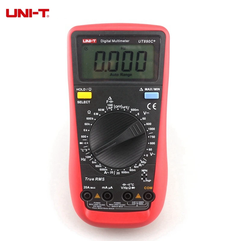 

UNI-T UT890C+ Multimeter True RMS High-Precision Frequency Temperature Capacitance Multi Meter Diode Digital Tester