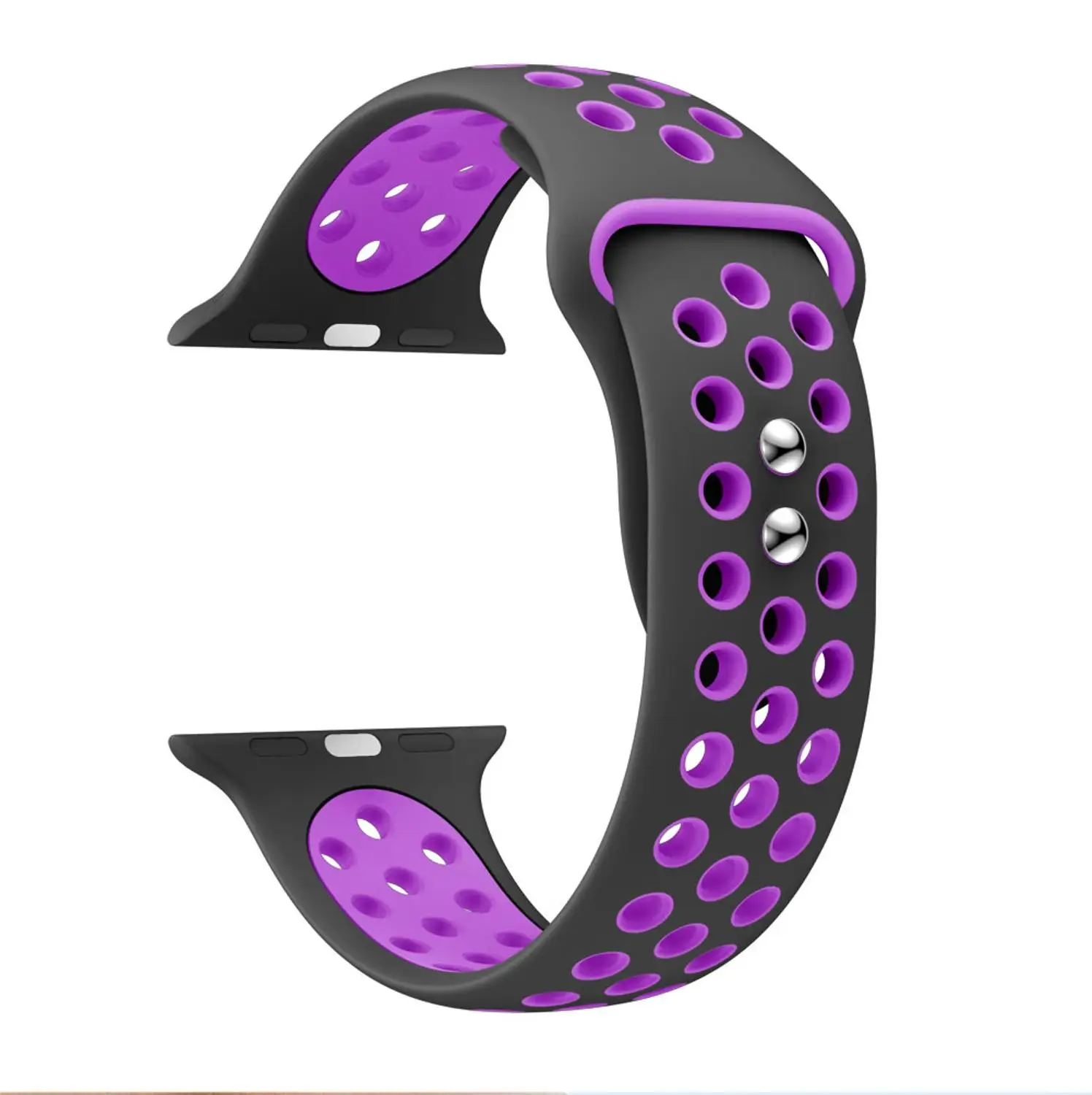 Удлиненный силиконовый сменный спортивный ремешок для Apple Watch Band 38 мм 40 мм 42 мм 44 мм браслетный ремешок для часов для iWatch Series 4/3/2/1 - Цвет ремешка: Black Purple