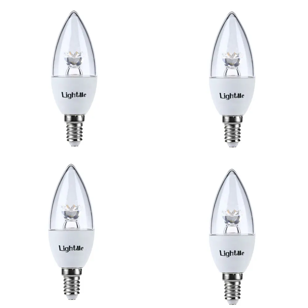 

4Pcs LED Bulbs Tubes Lightme High Brightness 5W 110-240V 420Lm C37 E14 3000K Led Bulb LEDs Lamp Warm White / White Lighting
