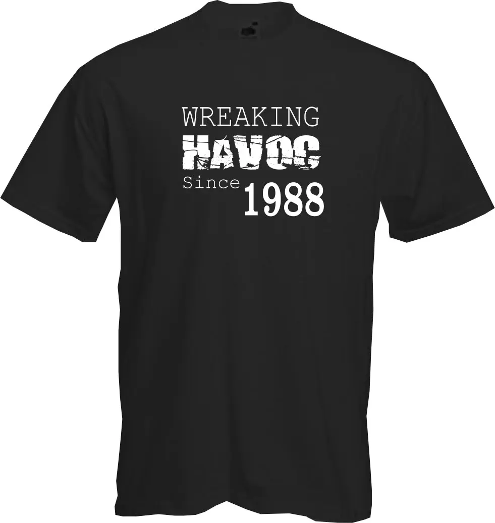 Новые модные футболки новые с О-образным вырезом сеющий хаос 1988-футболка 30Th Birthday