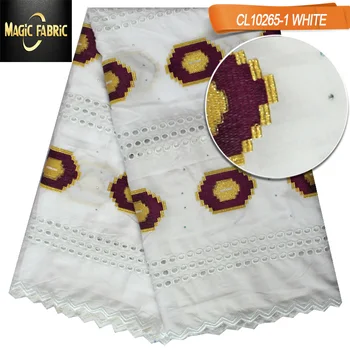 

Hot sale nigerian guipure cord swiss voile lace with rhinestones african lace fabrics for dress 5yards CL10265