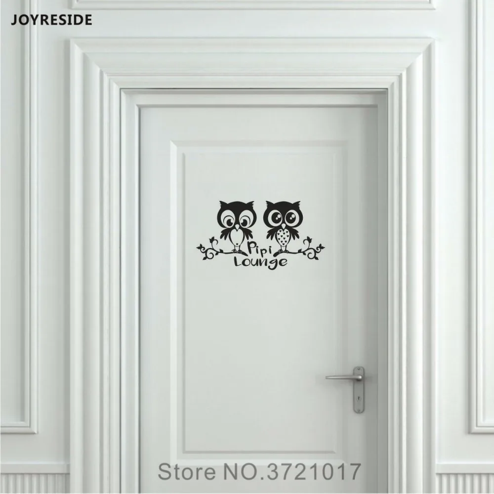 JOYRESIDE Совы пипи тапочки унисекс, стилизованные под туалет Ванная комната туалет логотип наклейка на дверь, на стену винил Стикеры смешной декор украшение дома XY094
