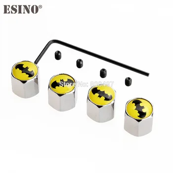 

4 x Car Styling Funny Batman Cartoon Anti-theft Stainless Wheel Tire Valve Stems Caps Car Wheel Tire Stem Air Valve Caps