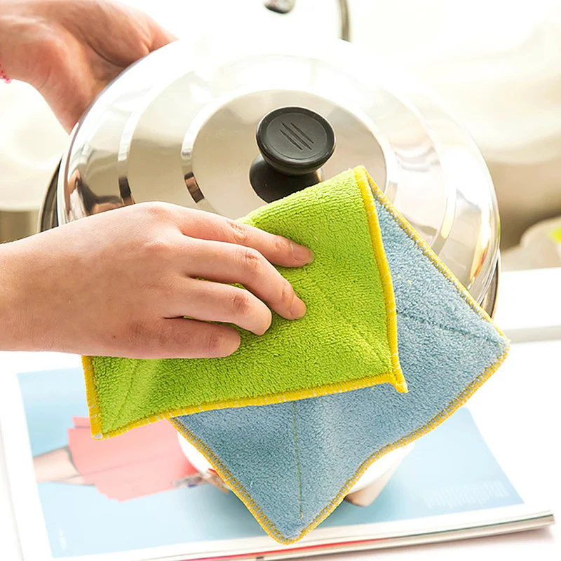 

Reusable Cleaning Soft Cloth Microfiber Dust Wash Towel Scouring Pad Car Wipe Care Dishcloth Kitchen Rags Housework Towel