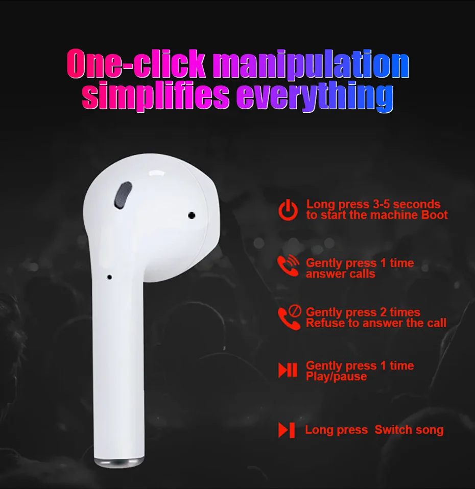 MOUSEMI Wireless Earphone Bluetooth Earpieces Headphone Running Hifi Earphones Stereo TWS i12 Headset Earbuds For Samsung Xiaomi (8)