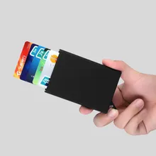 Дорожный Автоматический алюминиевый бизнес ID кредитный металлический держатель для карт Футляр для путешествий металлический антизащитный держатель для карт