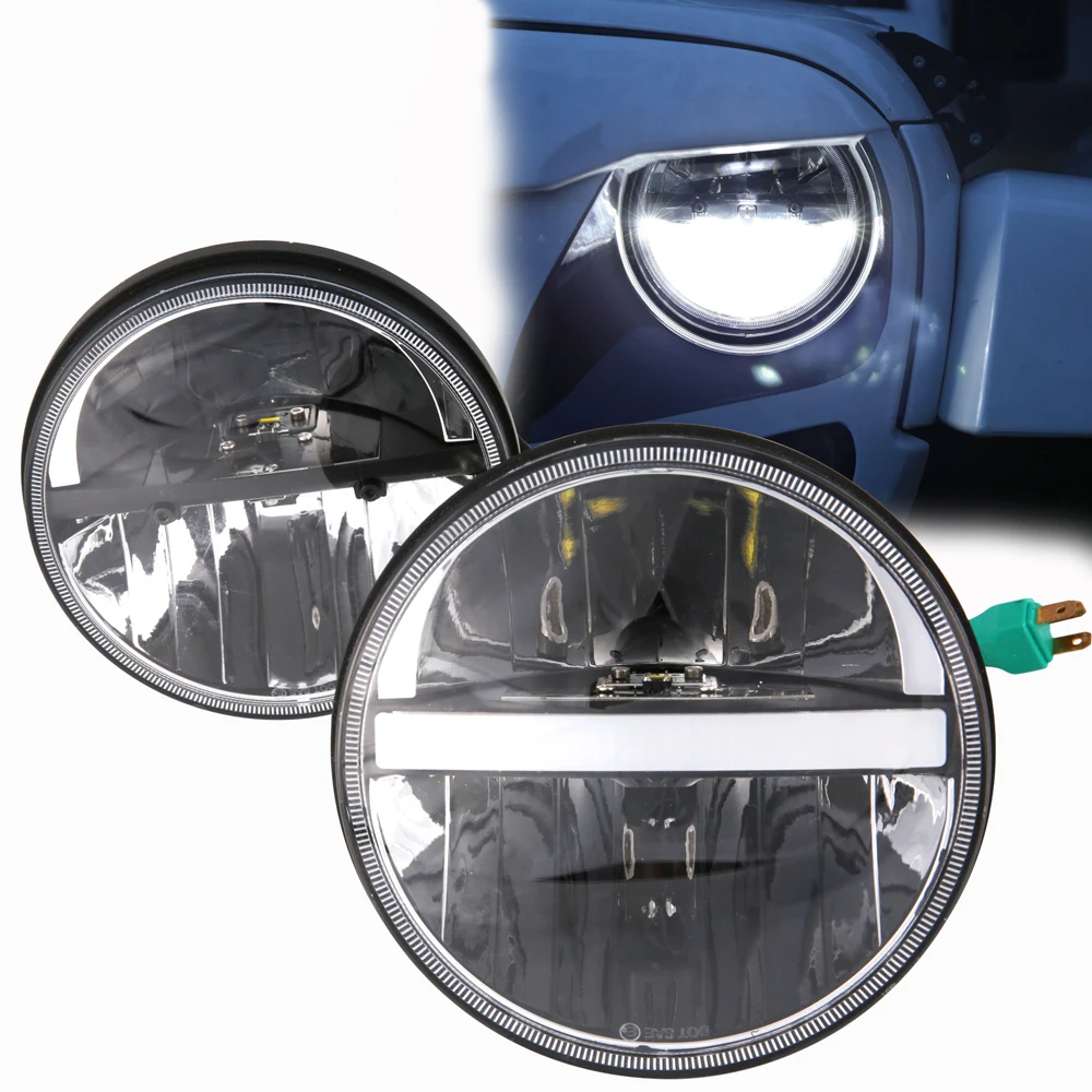 

7" black Round LED H4 Headlight replacement lighting projector headlamp for Jeep Wrangler CJ JK TJ 2007-2017 lamps