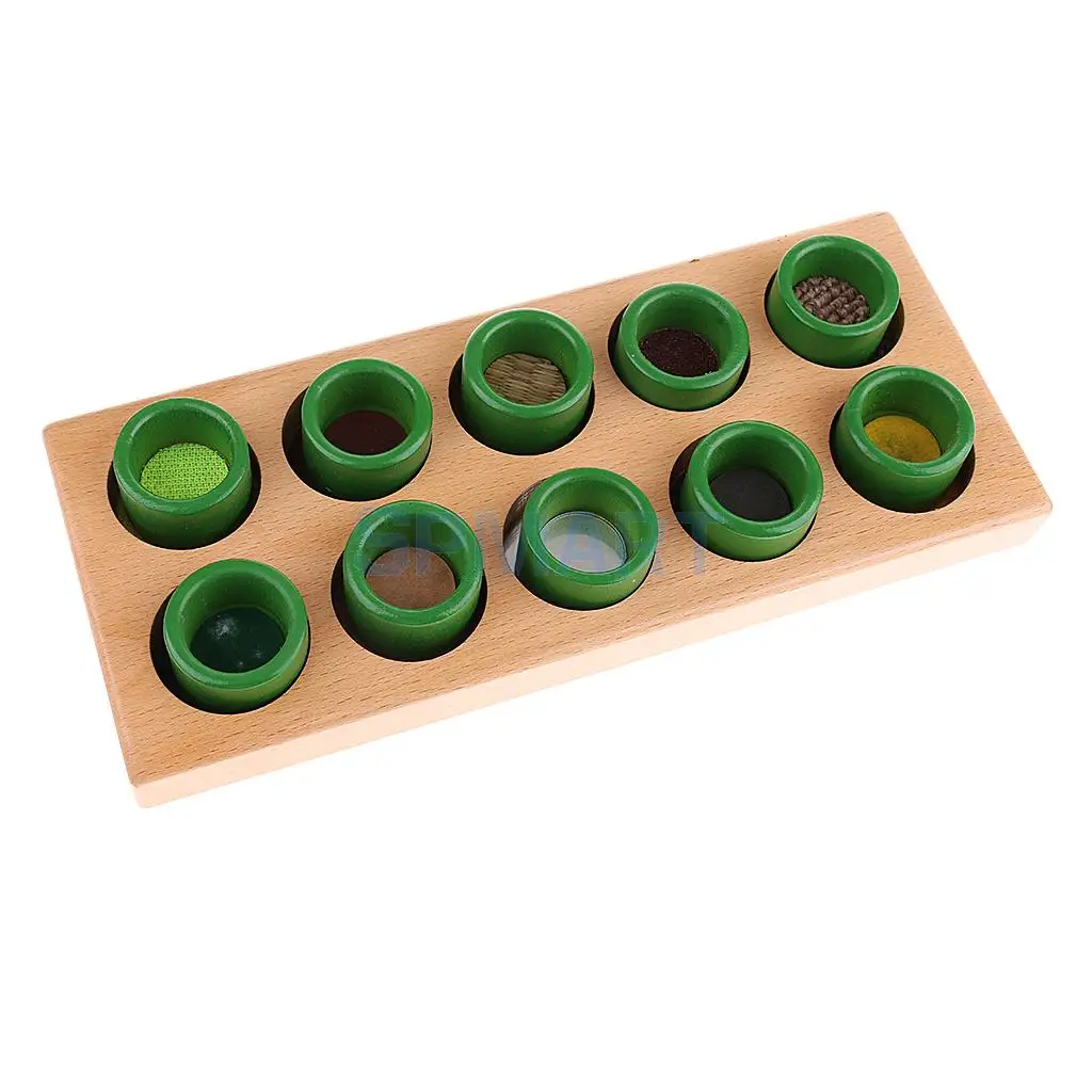 

Montessori Wood Cylinders Touch Rough & Smooth Sensorial Material Teaching Aids Training Kids Learning Educational Toy