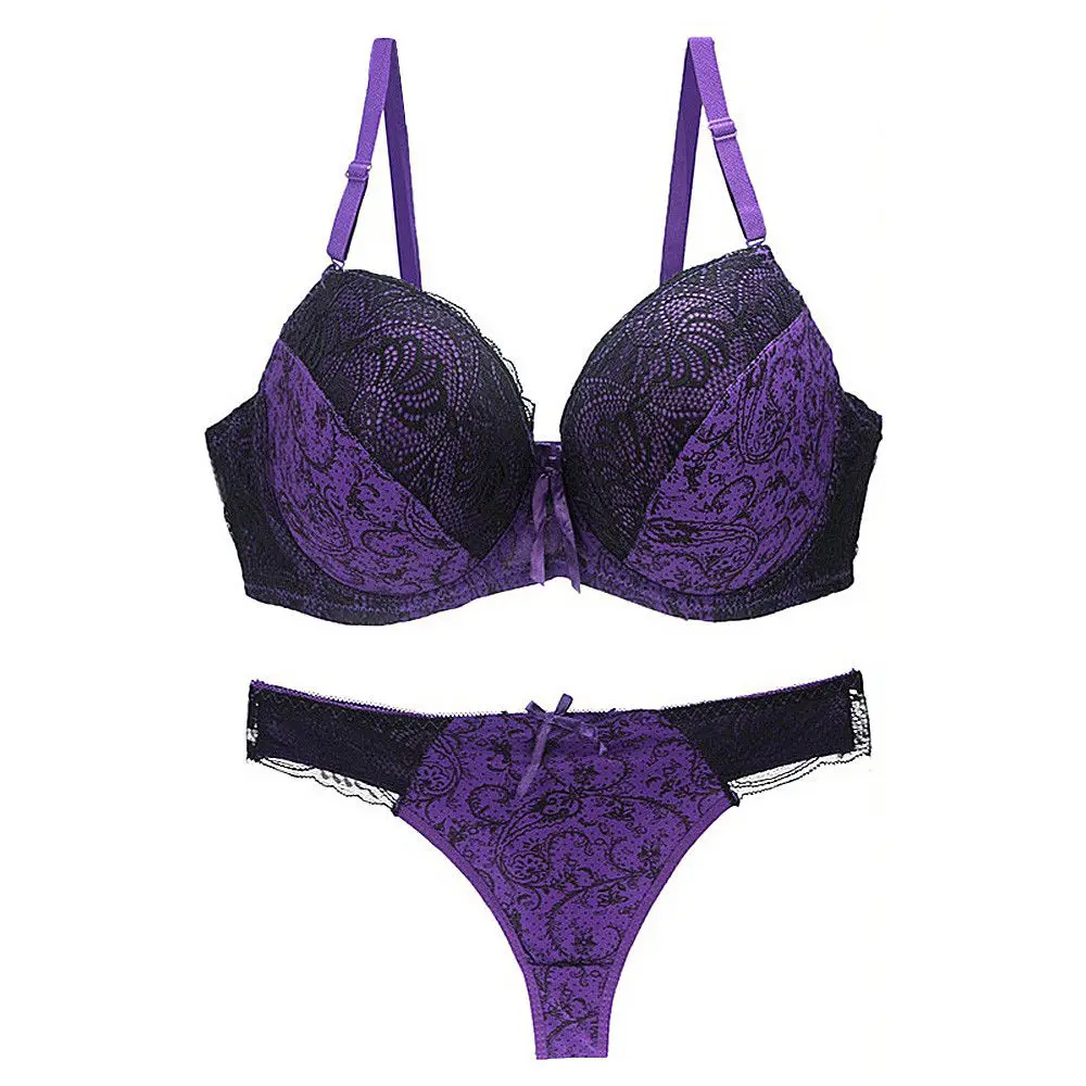 

Top Brand Embroidery Women Bra Set Large Size Brief Sets Cotton Sexy Push Up Lace Underwear Big Panty Set BCDDDE 3436384042