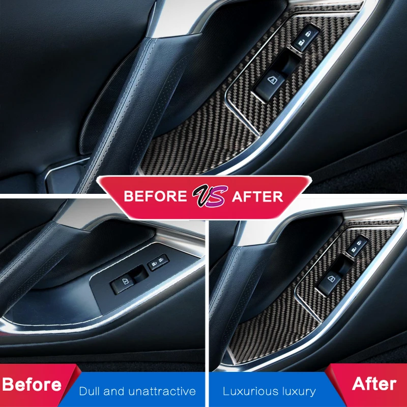 Carbon Fiber Interior Car Window Control Switch panel Decor Frame For nissan GTR R35 LHD RHD Accessories Car Styling Sticker