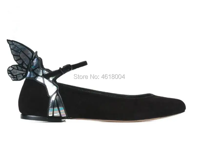 KALMALL/женские балетки на плоской подошве; лоферы с крыльями бабочки; замшевая обувь черного цвета; балетки на плоской подошве с пряжкой и ремешком; повседневная обувь